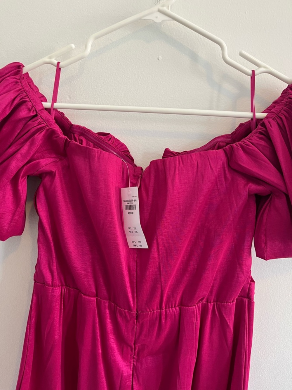 Abercrombie & Fitch Fuchsia Off-Shoulder Puff Sleeve Midi Dress - Picture 5 of 6